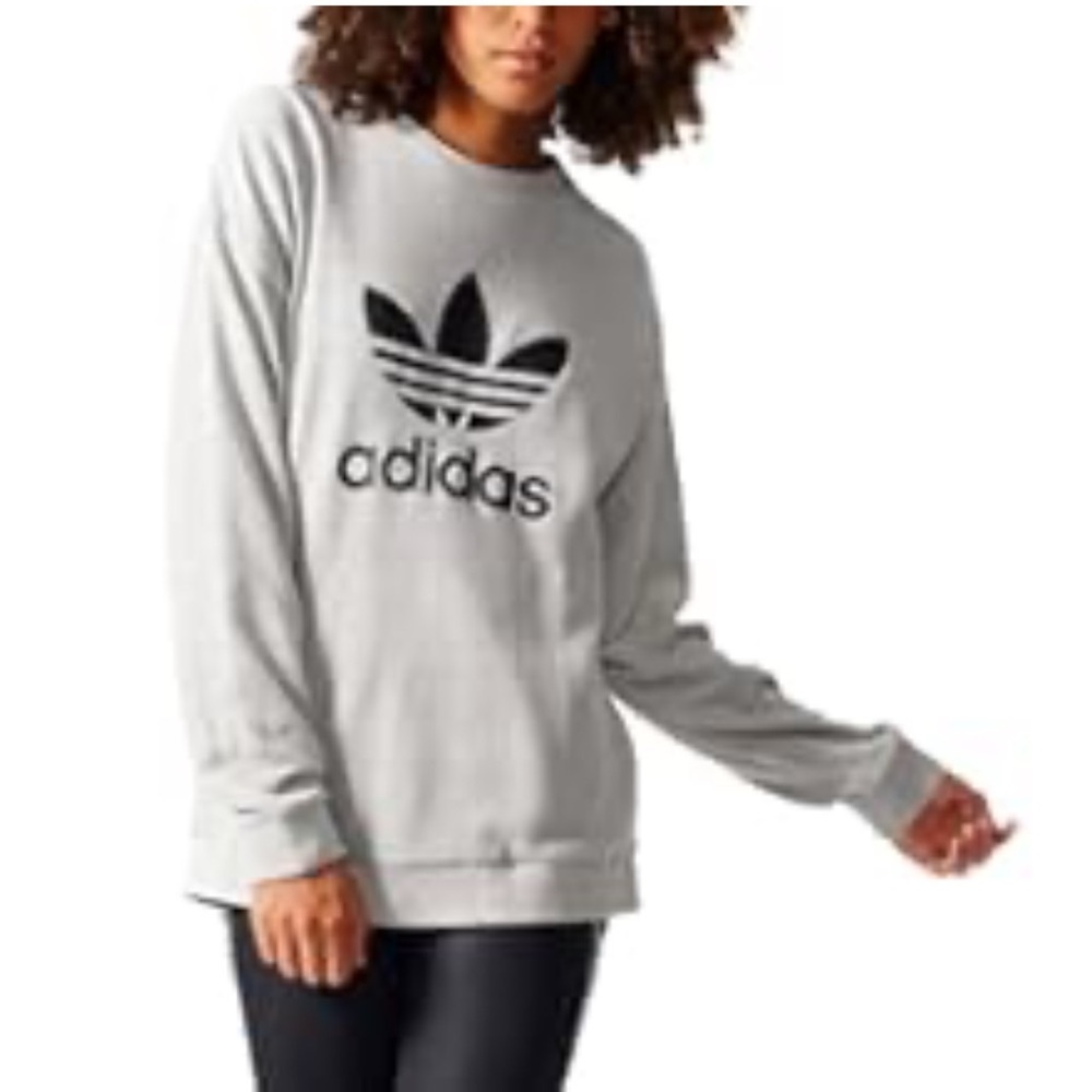 Adidas Women's Light Gray Logo Sweatshirt NWOT
